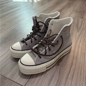 Wmns Chuck Taylor All Star Lift High 'Sherpa - Wolf Grey'